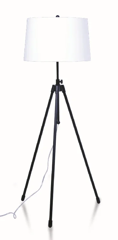 Glass Floor Lamp with Frosted Shades for Soft Diffused LightTripod One Light Floor Lamp