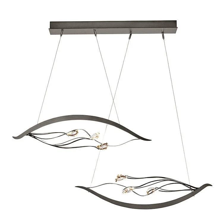 Metal Ceiling Lights in Brass, Copper, Stainless Steel, and IronCourbe Duet LED Pendant