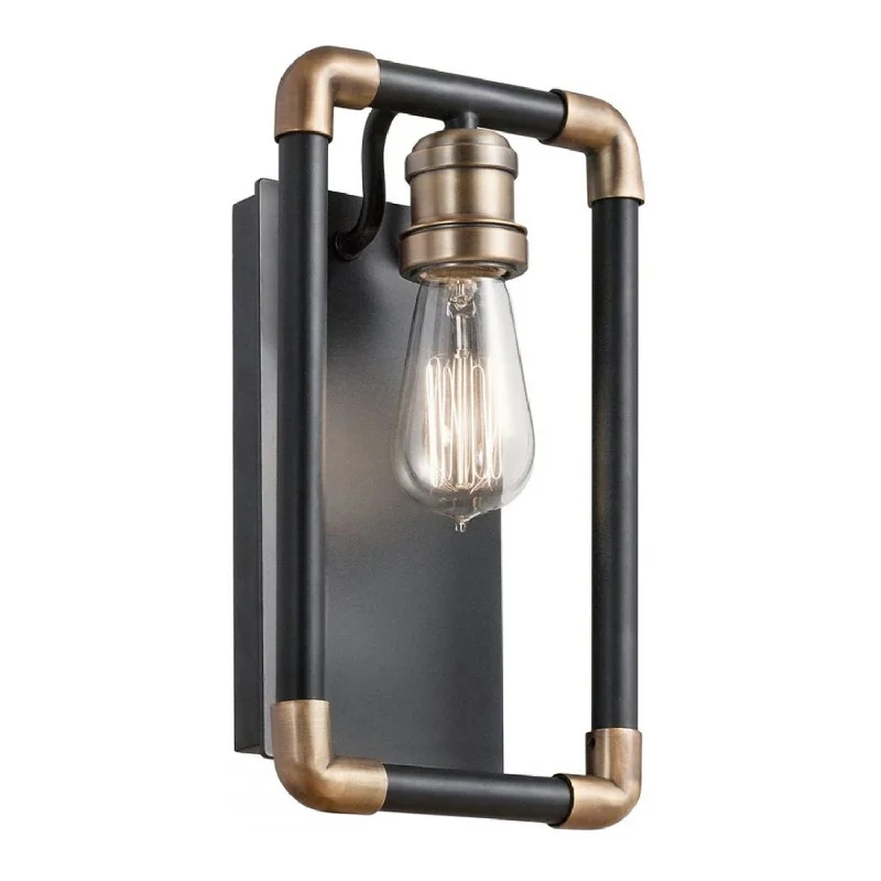 Energy - Efficient Industrial Lighting for Cost - SavingsImahn Wall Light E27 in Black and Natural Brass Elstead Lighting - ELS.KL-IMAHN1