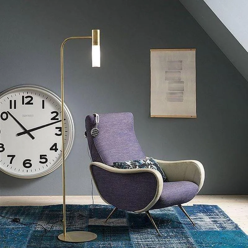 Metal Floor Lamp with a Matte Black Finish for a Sleek LookItalian Made Brass and Glass Floor Lamp