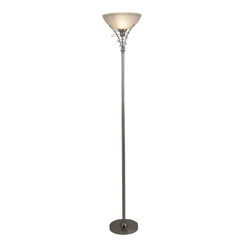 Industrial Style Floor Lamp with Exposed Bulbs for Loft ApartmentsLinea Satin Silver Uplighter Floor Lamp