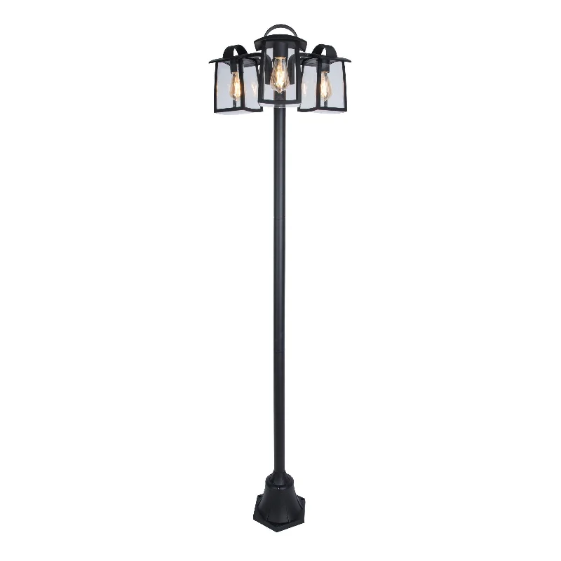 Glass Floor Lamp with Frosted Shades for Soft Diffused LightLutec Kelsey 3 Light Large Outdoor Lamp Post - Matt Black Damaged Box