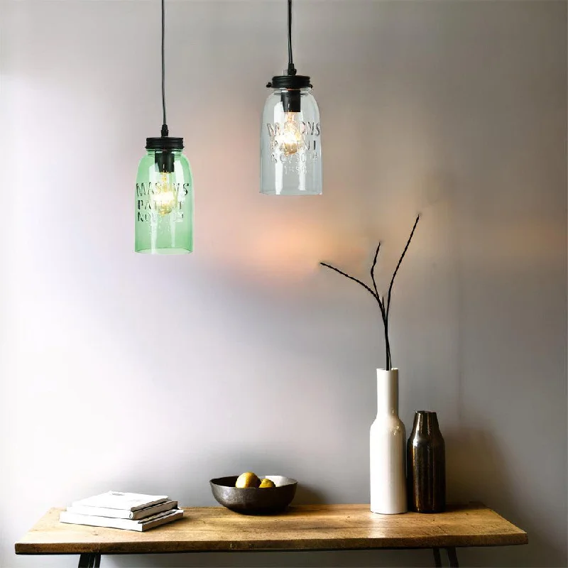 Durable Industrial Lighting for Harsh EnvironmentsMason Pendant Vintage Jar Clear and Green