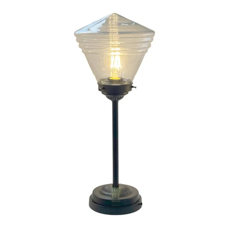 Smart Floor Lamp with Voice Control and Bluetooth ConnectivityMedium Brass & Clear Glass School Lamp