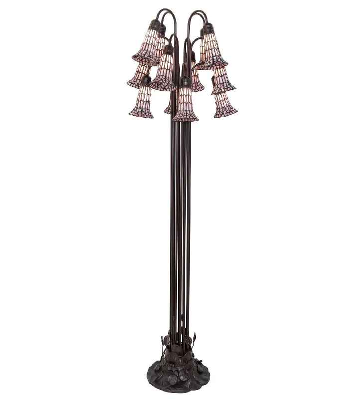 Metal Floor Lamp with a Matte Black Finish for a Sleek LookStained Glass Pond Lily 12 Light Floor Lamp