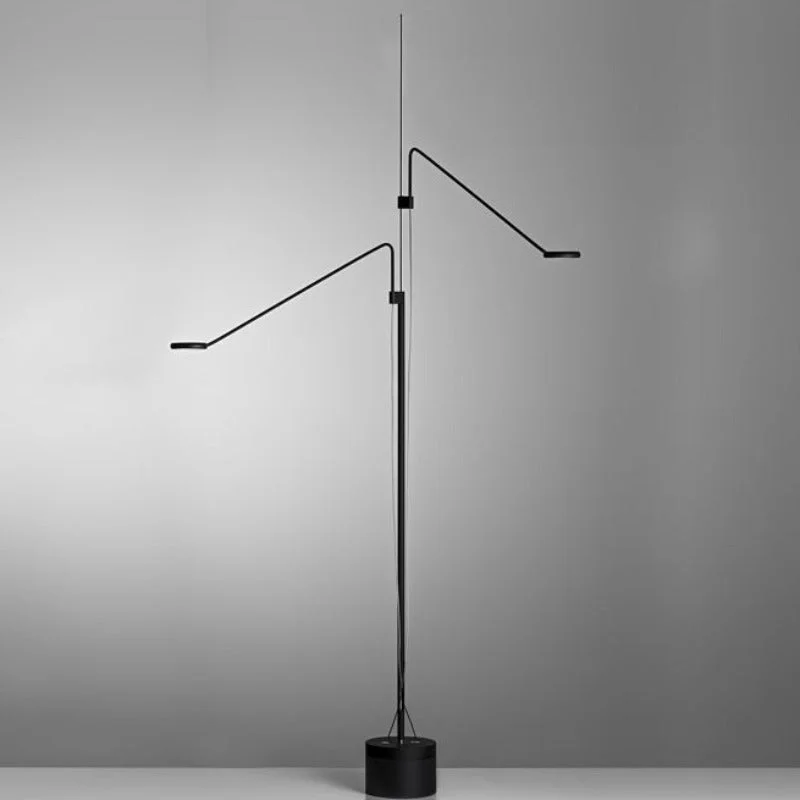 Metal Floor Lamp with a Matte Black Finish for a Sleek LookMinimal Adjustable Double Floor Light