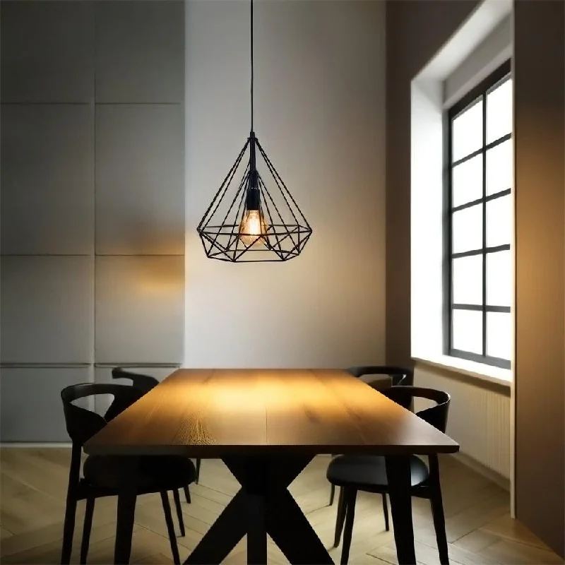 Industrial Lighting for Food Processing FactoriesModern Geometric Pendant Light in Black