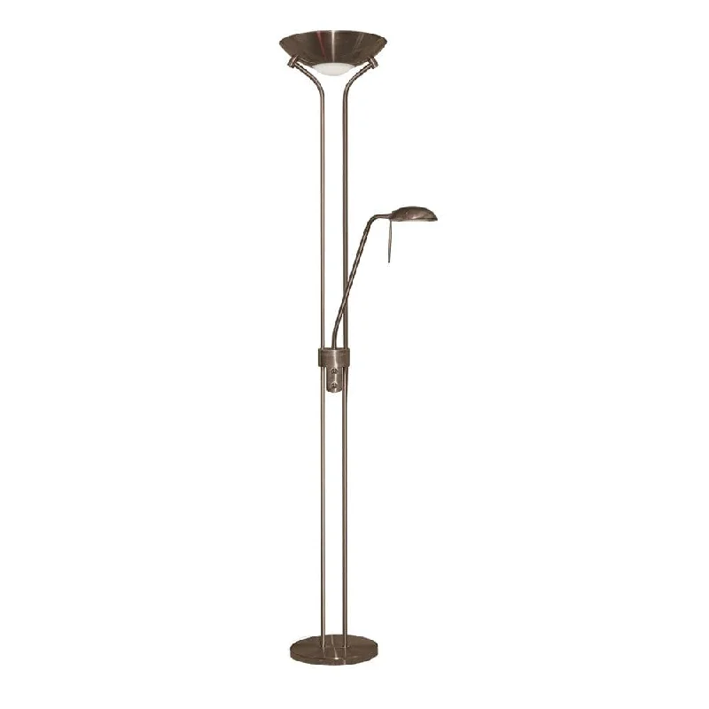 Industrial Style Floor Lamp with Exposed Bulbs for Loft ApartmentsMother & Child 2 Light Brass Floor Lamp