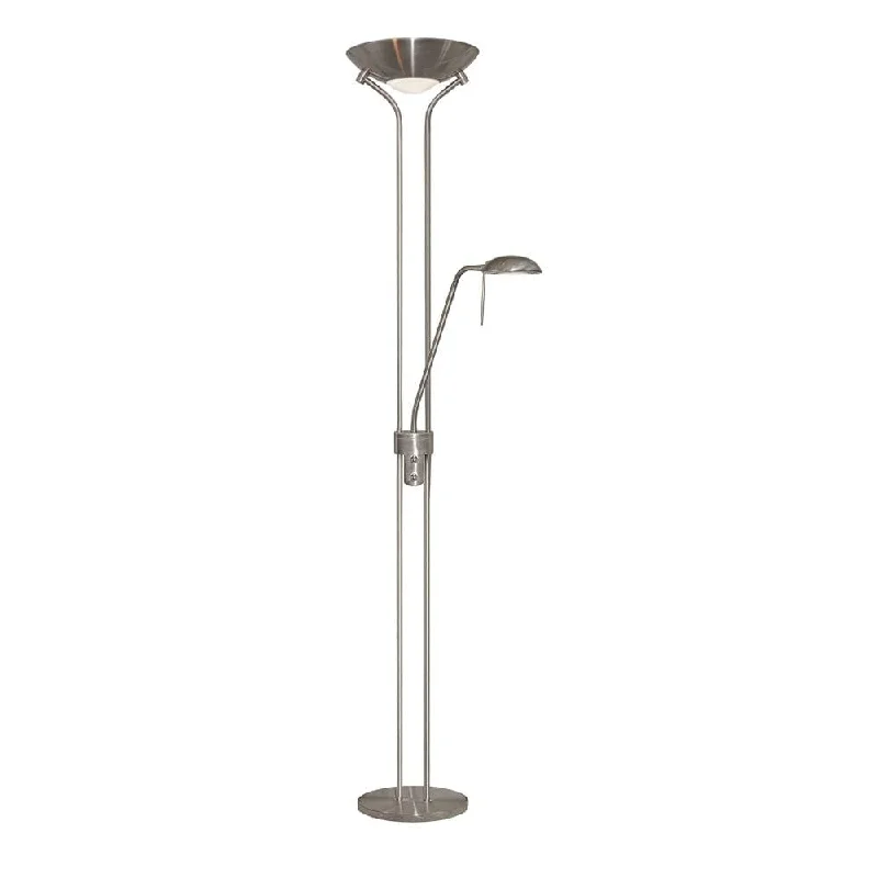 Bohemian Inspired Floor Lamp for Eclectic Home DecorMother & Child Satin Silver Floor Lamp