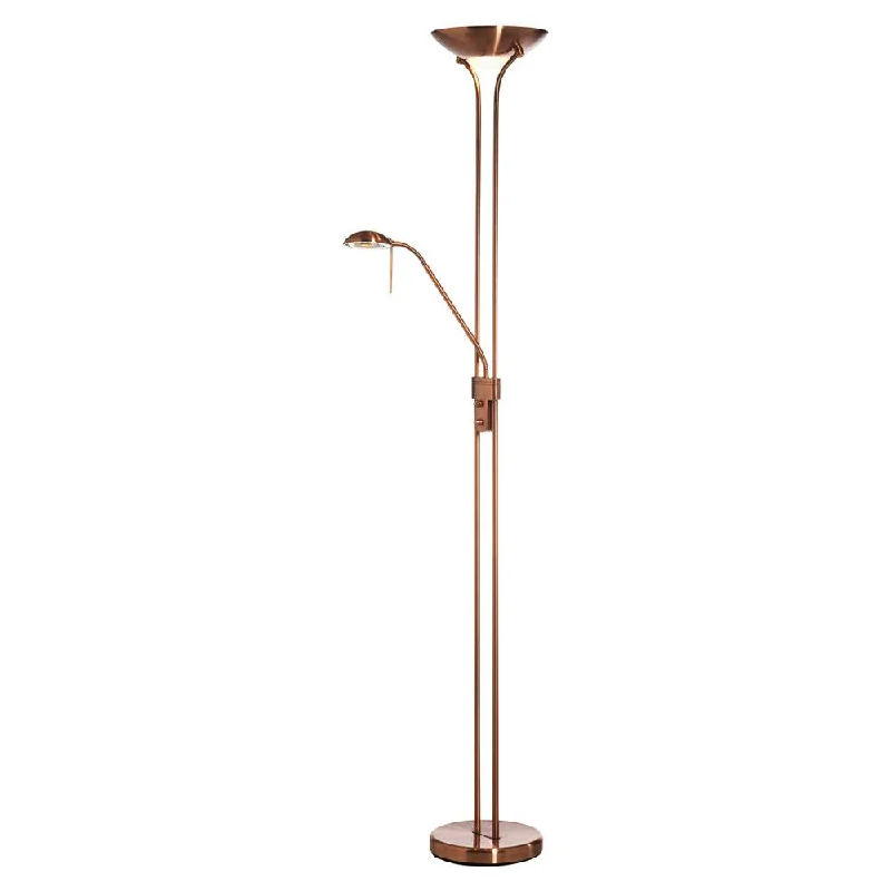 Industrial Style Floor Lamp with Exposed Bulbs for Loft ApartmentsMother & Child Dimmable Copper Floor Lamp