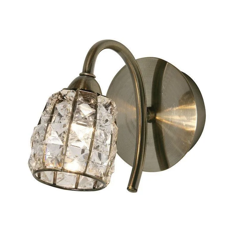 Fabric Floor Lamp with a Linen Shade for a Relaxed AestheticOaks Naira 1 Light Antique Brass Wall Light