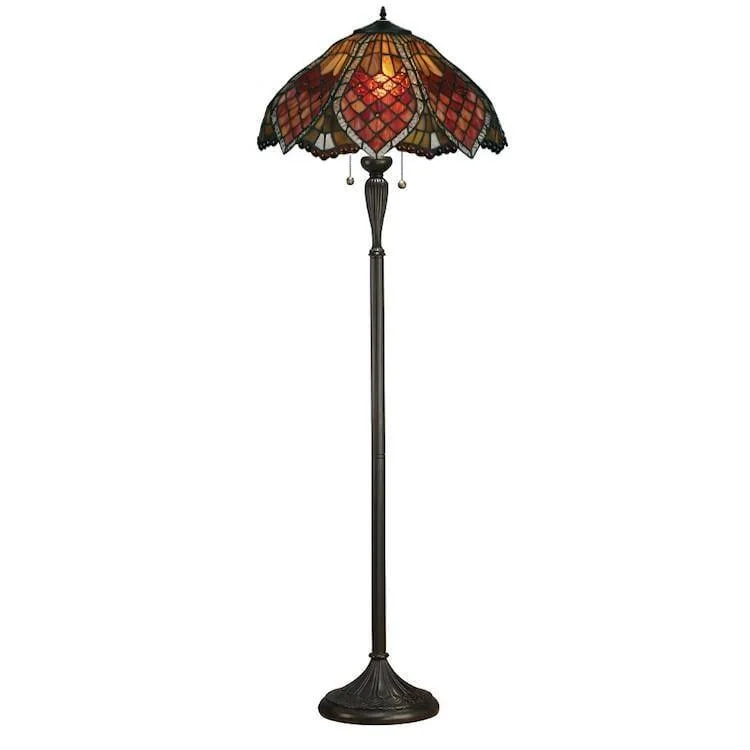 Wood Floor Lamp with Natural Grain for a Warm and Organic FeelInteriors 1900 Orsino Tiffany Floor Lamp