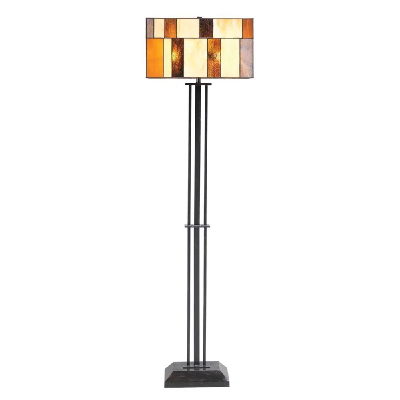 Marble Base Floor Lamp for a Touch of LuxuryOaks Lighting Osrick Tiffany Floor Lamp