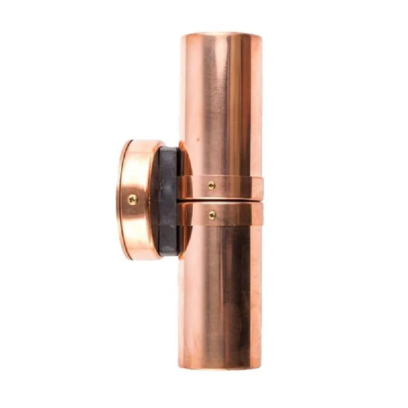 Waterproof Industrial Lighting for Wet AreasOutdoor Up/Down Wall Spot Light 2xGU10 IP65 in Solid Copper CLA Lighting - PGUDCEC