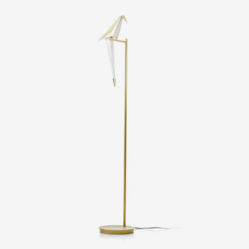 Bohemian Inspired Floor Lamp for Eclectic Home DecorPaper Crane Bird Floor Lamp