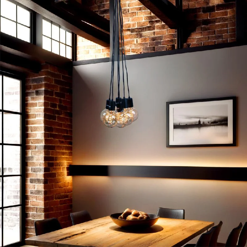 Corrosion - Resistant Industrial Lighting for Coastal FactoriesPop Pendant Multi Drop 6L in Black and White