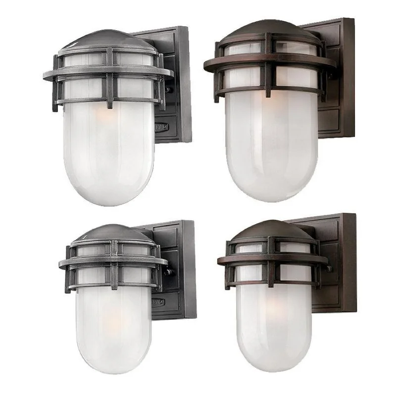 Dimmable Industrial Lighting for Ambiance ControlReef Mini/Small Wall Lantern E27 in Hematite and Victorian Bronze Elstead Lighting - ELS.HK-REEF-MINI, ELS.HK-REEF-SM