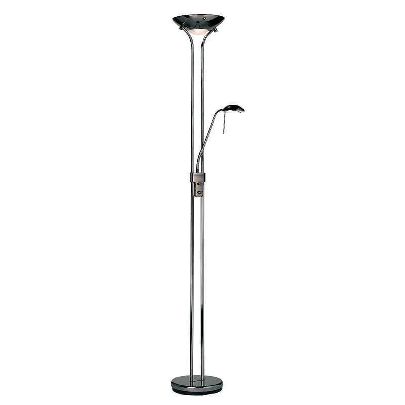 Bohemian Inspired Floor Lamp for Eclectic Home DecorRome Black Chrome Mother & Child  Floor Reading Lamp