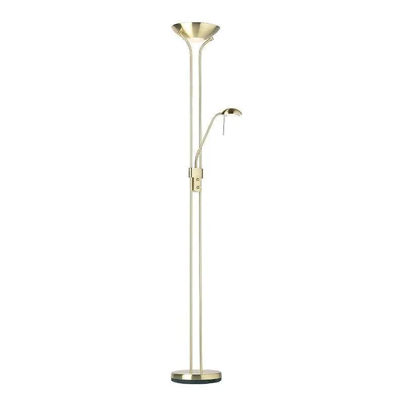 Smart Floor Lamp with Voice Control and Bluetooth ConnectivityRome Satin Brass Mother & Child  Floor Reading Lamp