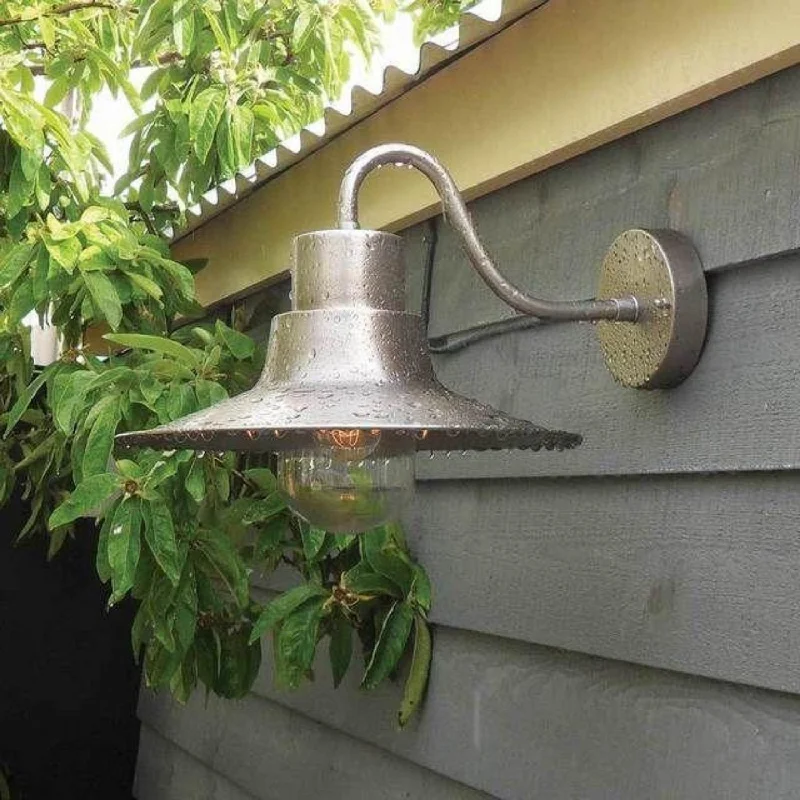 Industrial Lighting for Furniture FactoriesSheldon Wall Lantern in Antique Nickel/Brass/Verdigris E27 IP44 Elstead Lighting - ELS.SHELDON