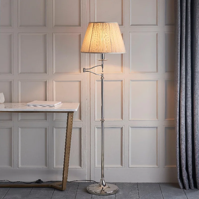 Metal Floor Lamp with a Matte Black Finish for a Sleek LookStanford Polished Nickel Finish Swing Arm Floor Lamp