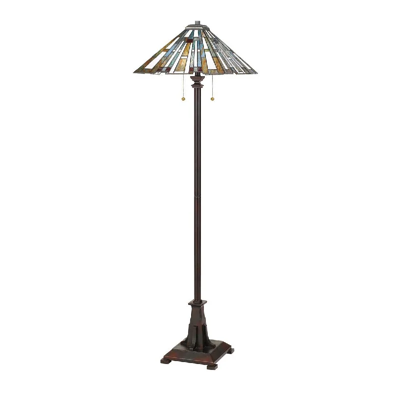 Wood Floor Lamp with Natural Grain for a Warm and Organic FeelTiffany Quoizel Maybeck 2 Light Bronze Floor Lamp