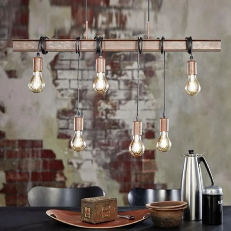 High - Bay LED Industrial Lighting for WarehousesTownshend 4 Pendant Light industrial Steel 6Lt in Antique Brown