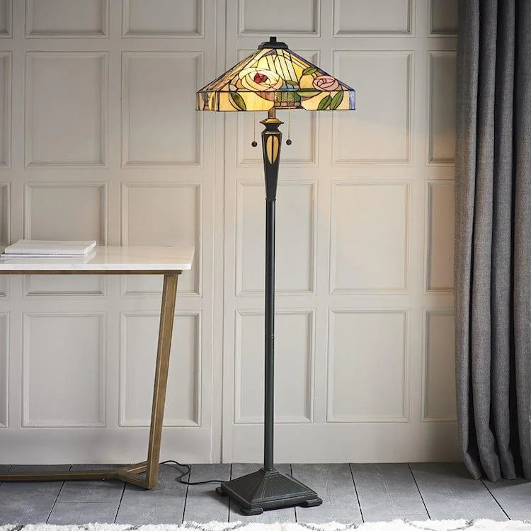 Smart Floor Lamp with Voice Control and Bluetooth ConnectivityInteriors 1900 Willow Tiffany Floor Lamp