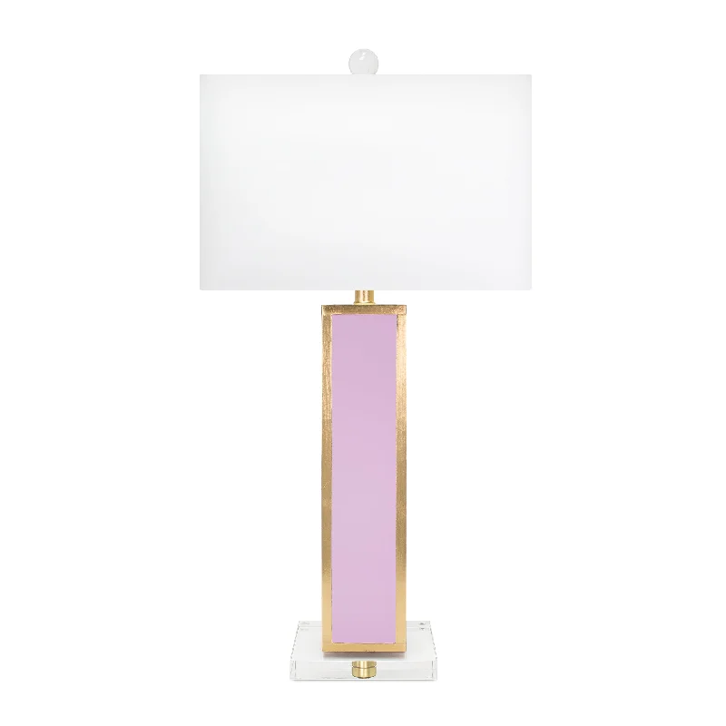 asian inspired table lamps with bamboo accents for a zen atmosphere31.5"H Lilac/Gold Blair Table Lamp with White Linen Shade