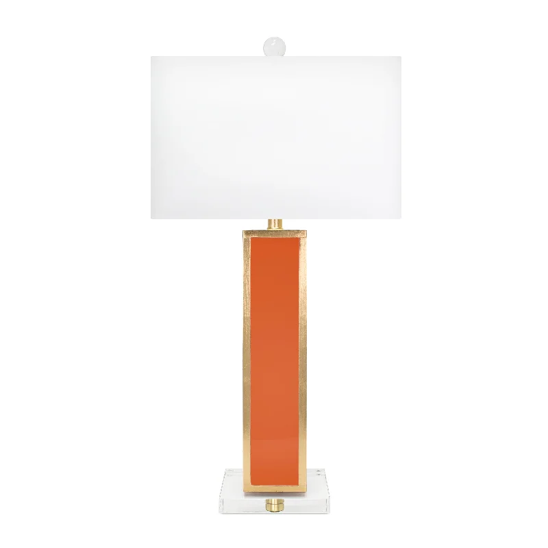 rustic farmhouse table lamps for cozy kitchens31.5"H Orange/Gold Blair Table Lamp with White Linen Shade