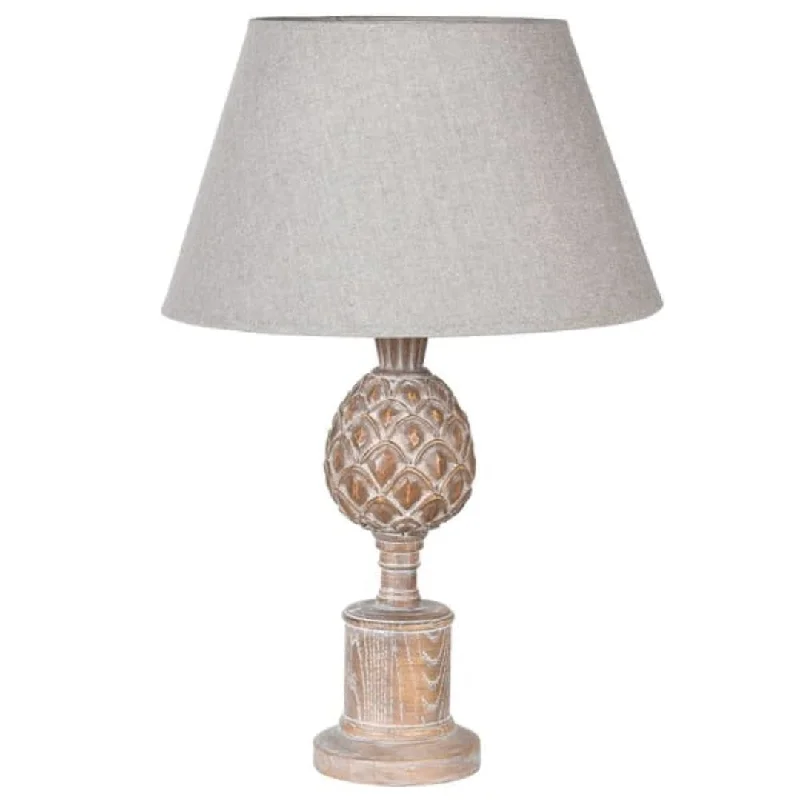 gothic style table lamps with dark finishes for a mysterious lookAcorn Lamp with Neutral Linen Shade 60cm