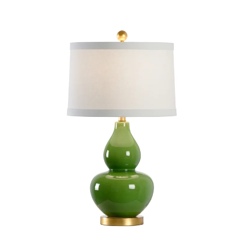 fabric table lamps with a linen shade for a relaxed and breathable lookApple Green Gourd Table Lamp