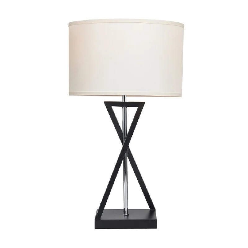 art deco table lamps with geometric shapes for a retro touchBerholt Table Lamp | Black, Beige and Chrome