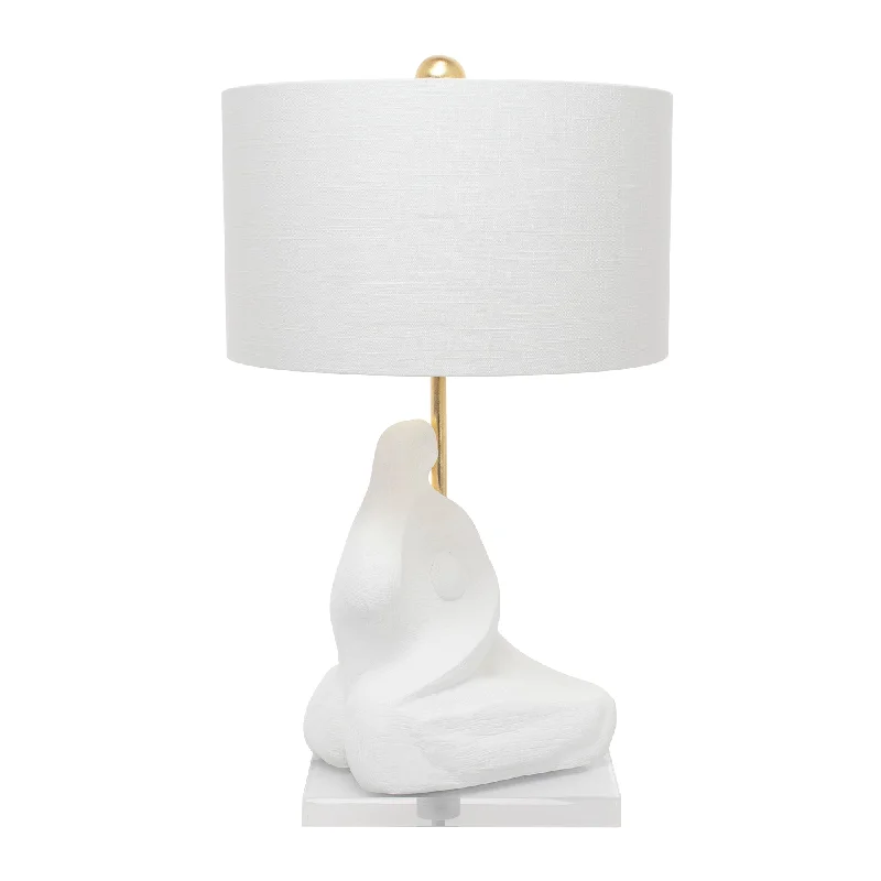 marble table lamps with a luxurious veined pattern for high end decorBettina White Table Lamp with white linen drum shade