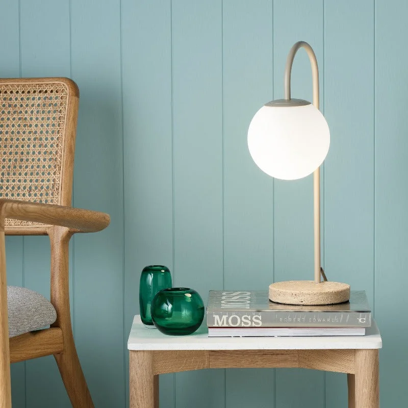 leather table lamps with a distressed texture for a rugged charmContemporary Travertine Table Lamp