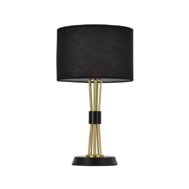 bohemian table lamps with colorful patterns for eclectic bedroomsDaniella Table Lamp Black and Gold