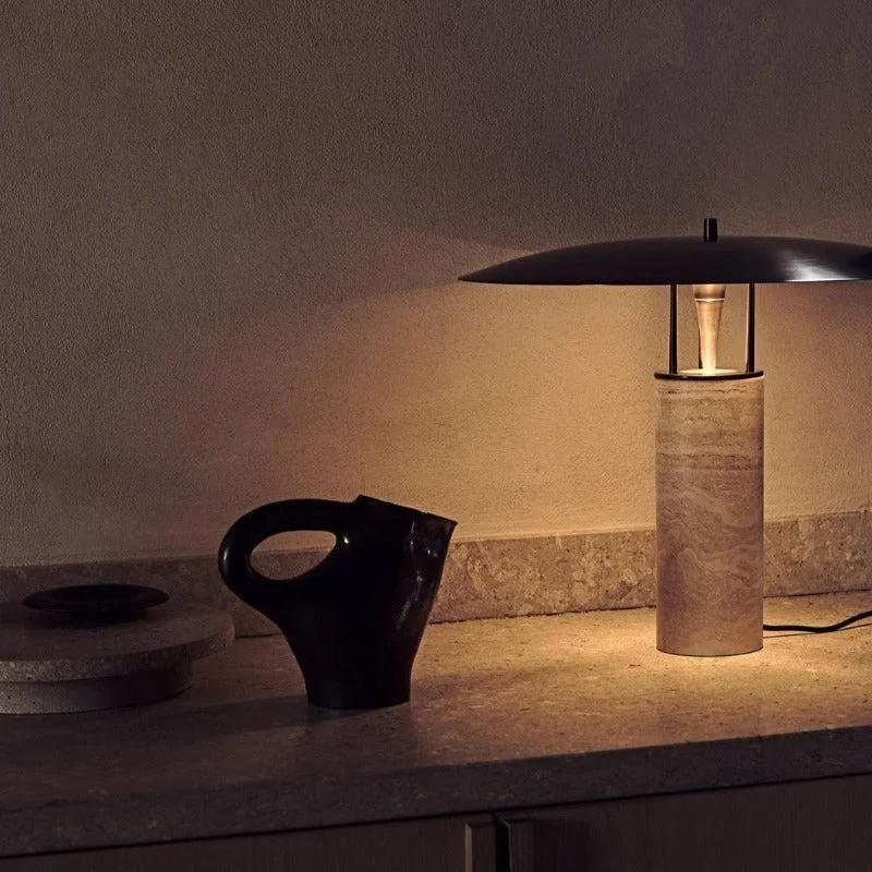 metal table lamps with a matte black finish for a sleek appearanceElemental Disc Table Lamp