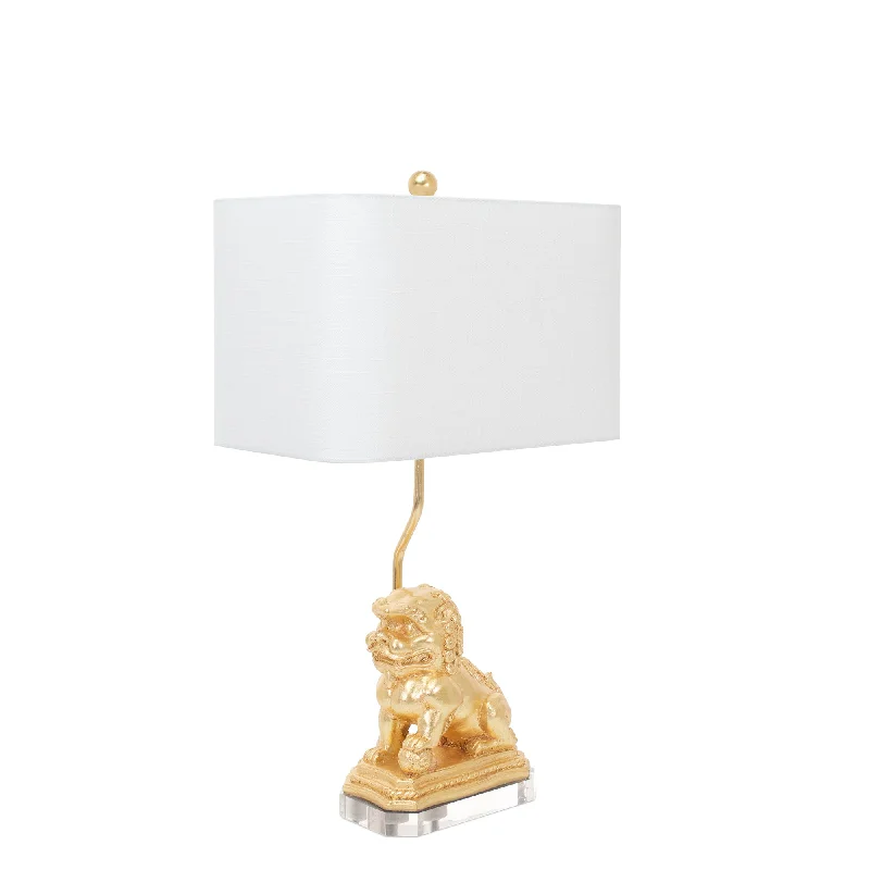 metal table lamps with a matte black finish for a sleek appearanceFoo Dog Table Lamp