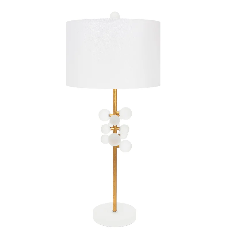 metal table lamps with a matte black finish for a sleek appearanceHolmes Table Lamp- with 15x15x10 Classic White Linen Shade