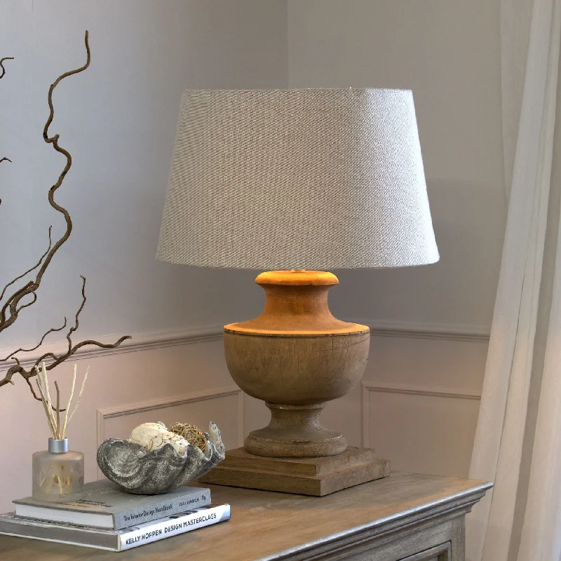 fabric table lamps with a linen shade for a relaxed and breathable lookLaney Natural Wash Urn Lamp With Linen Shade 72cm