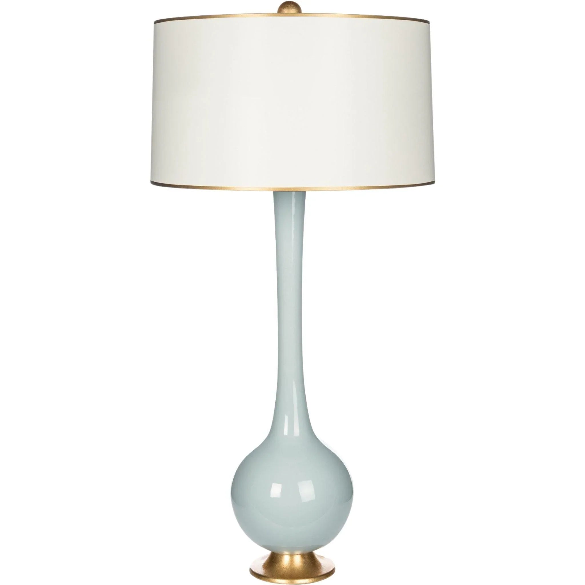 crystal table lamps with dazzling prisms for a glamorous effectLela Blue Table Lamp with White Cream Shade and Gold Trim