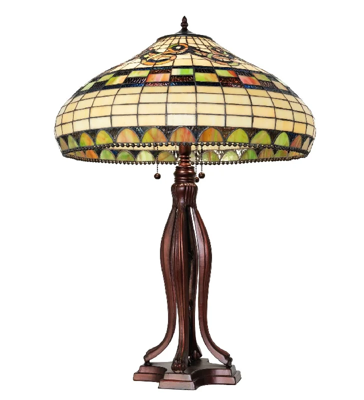 ceramic table lamps with hand painted designs for an artistic touchTiffany Edwardian Three Light Table Lamp