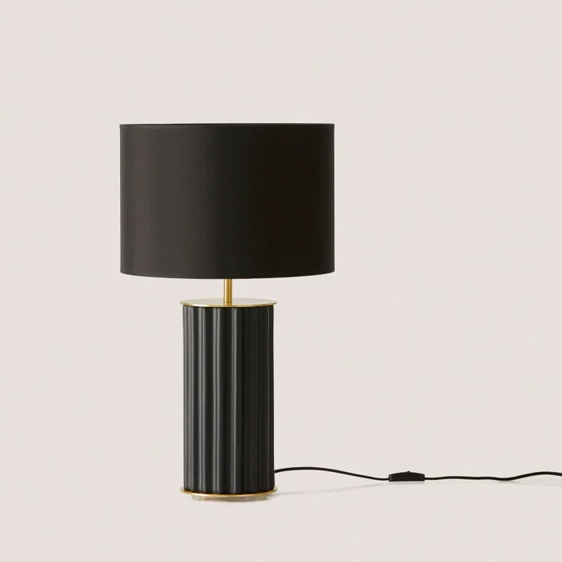 glass table lamps with a frosted surface for soft light diffusionModern Ridged Ceramic Table Lamp