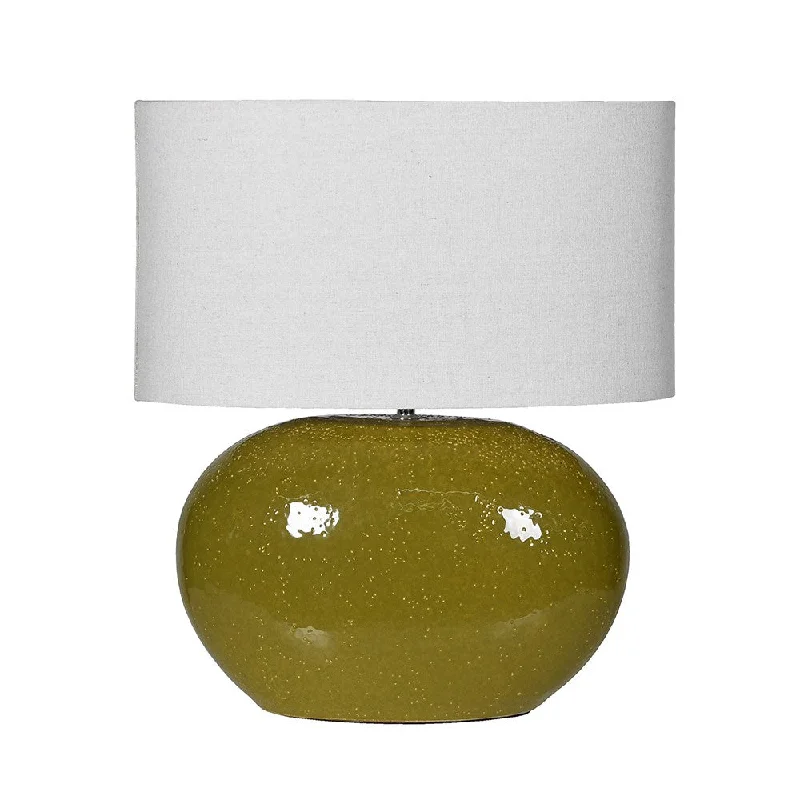 gothic style table lamps with dark finishes for a mysterious lookOlive Green Ceramic Table Lamp with Shade 50cm