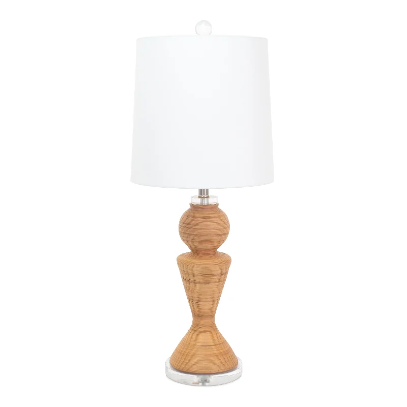 ceramic table lamps with hand painted designs for an artistic touchNatural Rattan Table Lamp