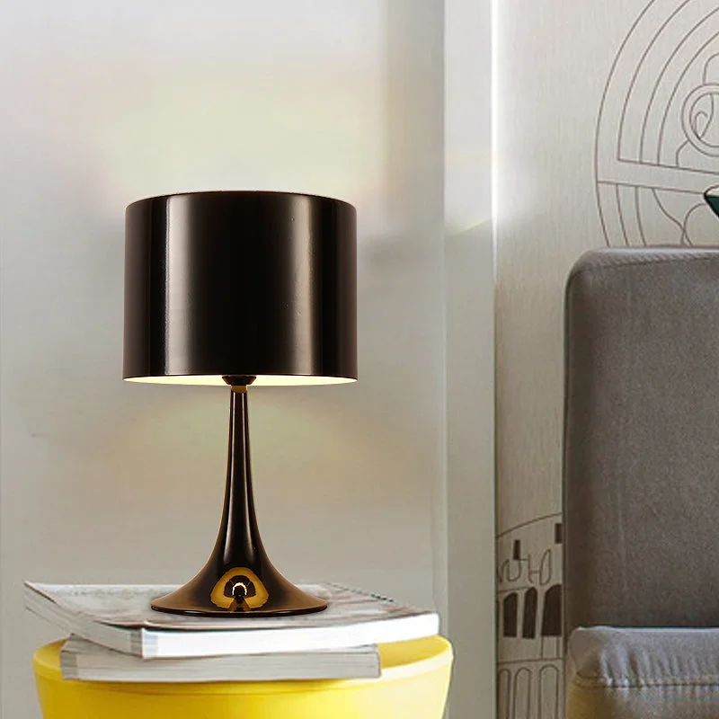 gothic style table lamps with dark finishes for a mysterious lookReplica Spun Light Drum Table Lamp