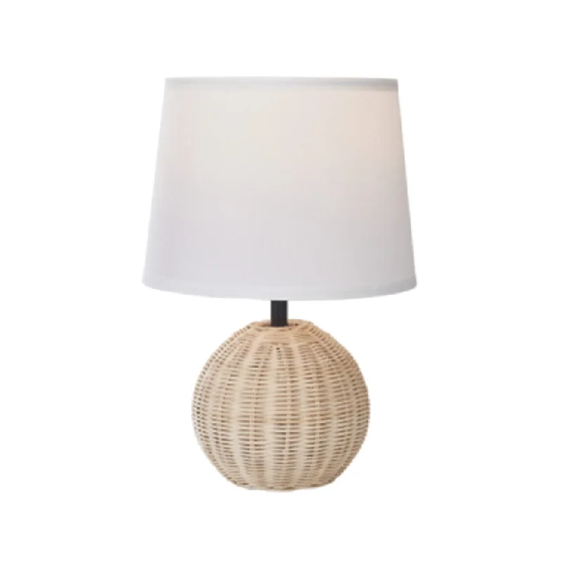 bohemian table lamps with colorful patterns for eclectic bedroomsSancho Rattan Table Lamp Natural | White