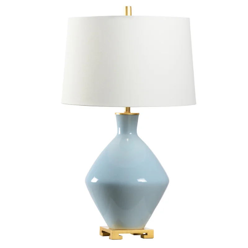 wooden table lamps with natural grain for a warm and organic feelSkylar Ceramic Lamp in Sky Blue