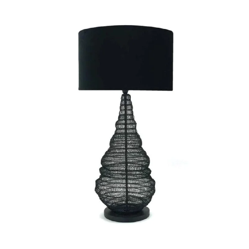 wooden table lamps with natural grain for a warm and organic feelSpinagar Table Lamp Black