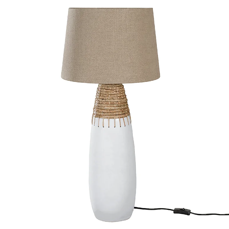 mid century modern table lamps with iconic designs for a stylish studyTextured Rattan Tall Table Lamp | Induka